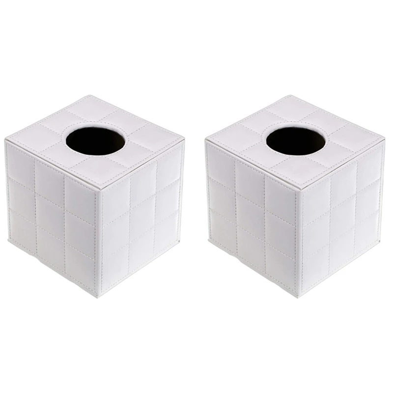 2X Pu Leather Tissue Box Holder, Facial Tissue Holder With Magnetic Bottom Grid White
2X Pu Leather Tissue Box Holder, Facial Tissue Holder With Magnetic Bottom Grid White