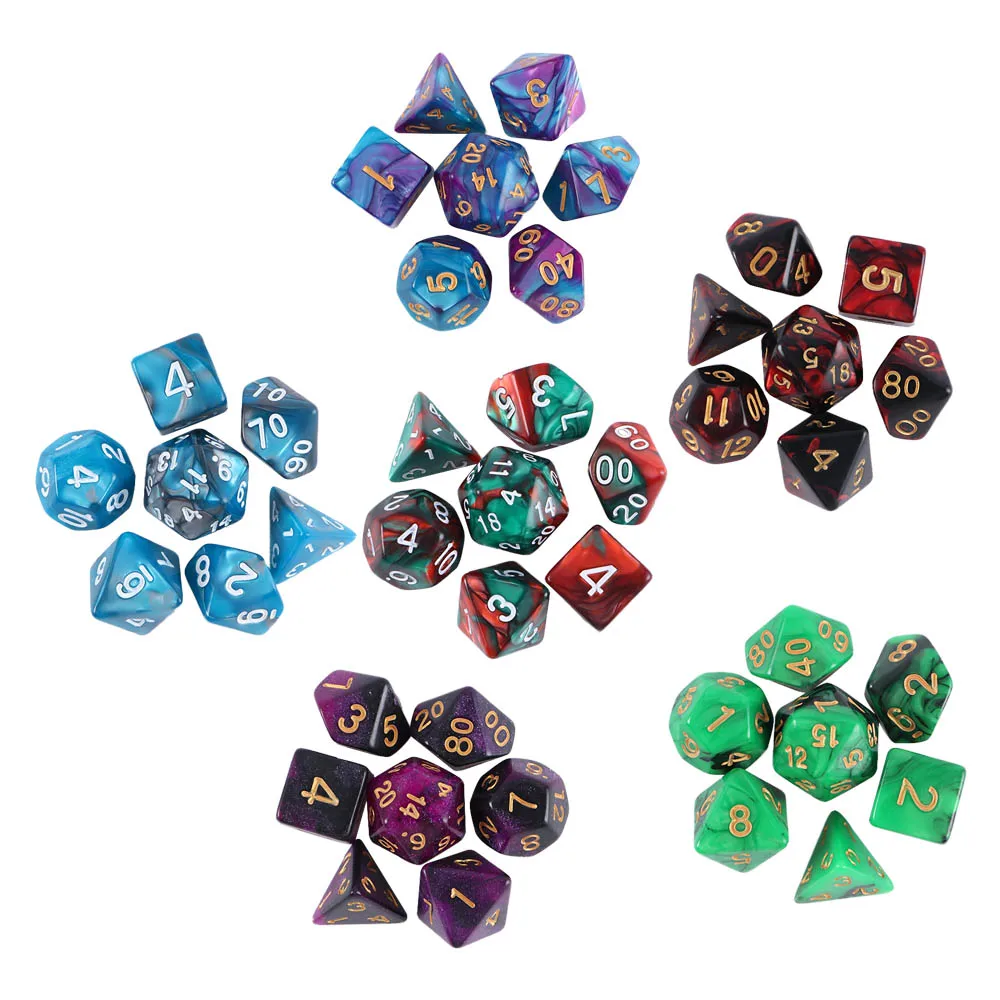 

7Pcs Polyhedral Dice Double-Colors Polyhedral Game Dice for RPG Dungeons and Dragons DND RPG MTG D20 D12 D10 D8 D6 D4 Table Game