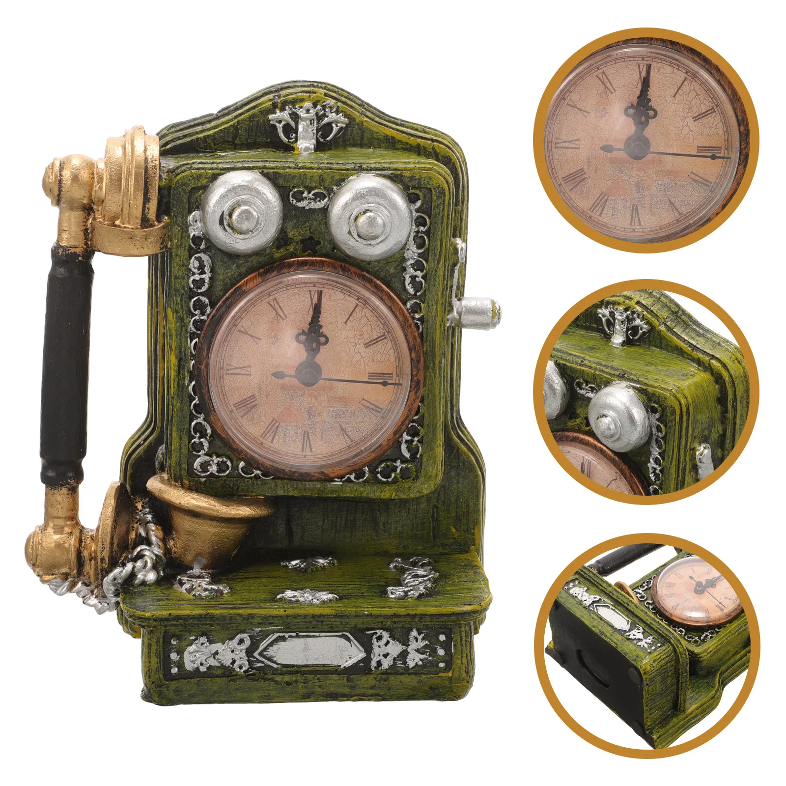 2 Pcs Retro Desk Clock Home Decor Pastoral Desktop Decoration Functional Vintage Resin Telephone Bedside Clocks Table
2 Pcs Retro Desk Clock Home Decor Pastoral Desktop Decoration Functional Vintage Resin Telephone Bedside Clocks Table