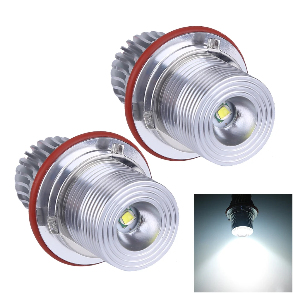 

2PCS 10W 7000K For BMW 5 6 7 Series X3 X 5 E39 E53 E60 E63 E64 E65 E66 E83 Angel Eyes Halo Ring Marker Light Bulb White LED