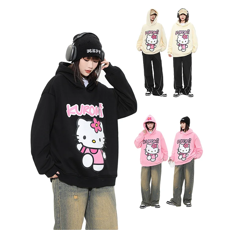 Новинка, Женская толстовка с капюшоном Hello Kitty, модная уличная Толстовка Sanrio для пары, модная осенне-зимняя одежда для девочек в стиле преппи Y2K
Новинка, Женская толстовка с капюшоном Hello Kitty, модная уличная Толстовка Sanrio для пары, модная осенне-зимняя одежда для девочек в стиле преппи Y2K