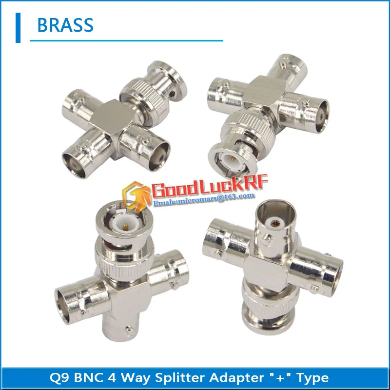 Q9 BNC 4 Way Splitter Adapter BNC Male to Triple 3 Way BNC female 4 way "+" Type RF Video Coaxial Connector for CCTV Camera
Q9 BNC 4 Way Splitter Adapter BNC Male to Triple 3 Way BNC female 4 way "+" Type RF Video Coaxial Connector for CCTV Camera