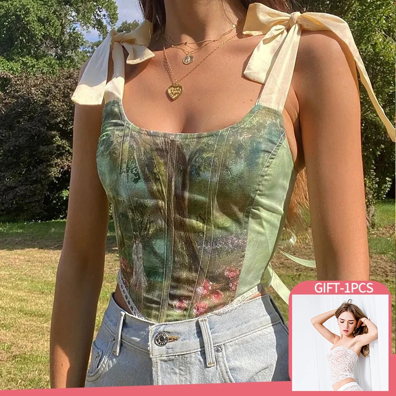 Summer Women Sexy Slim Short Tanks 2022 New Elegant Print Lace Tank Vests Tops Y2k Fashion Streetwear Vintage French Camisole
Summer Women Sexy Slim Short Tanks 2022 New Elegant Print Lace Tank Vests Tops Y2k Fashion Streetwear Vintage French Camisole