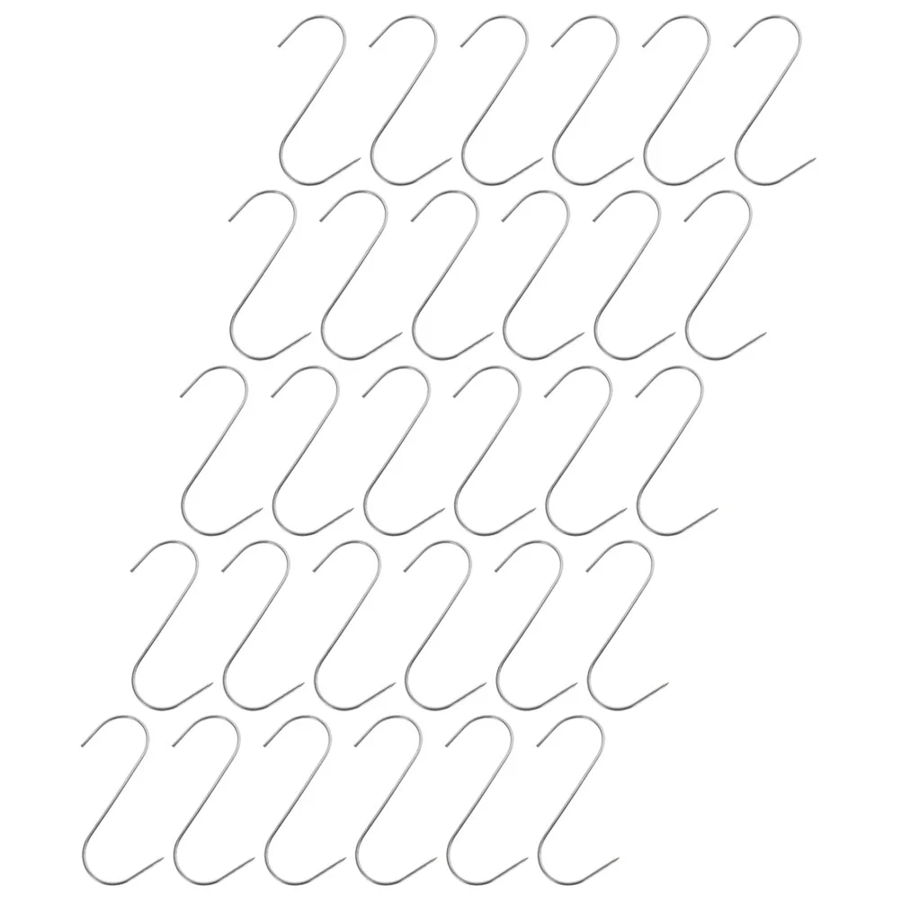 30 Pcs Pointed Hook Stainless Steel Hooks Shaped Ham Hanging Chicken S-shaped Kitchen Gadget
30 Pcs Pointed Hook Stainless Steel Hooks Shaped Ham Hanging Chicken S-shaped Kitchen Gadget