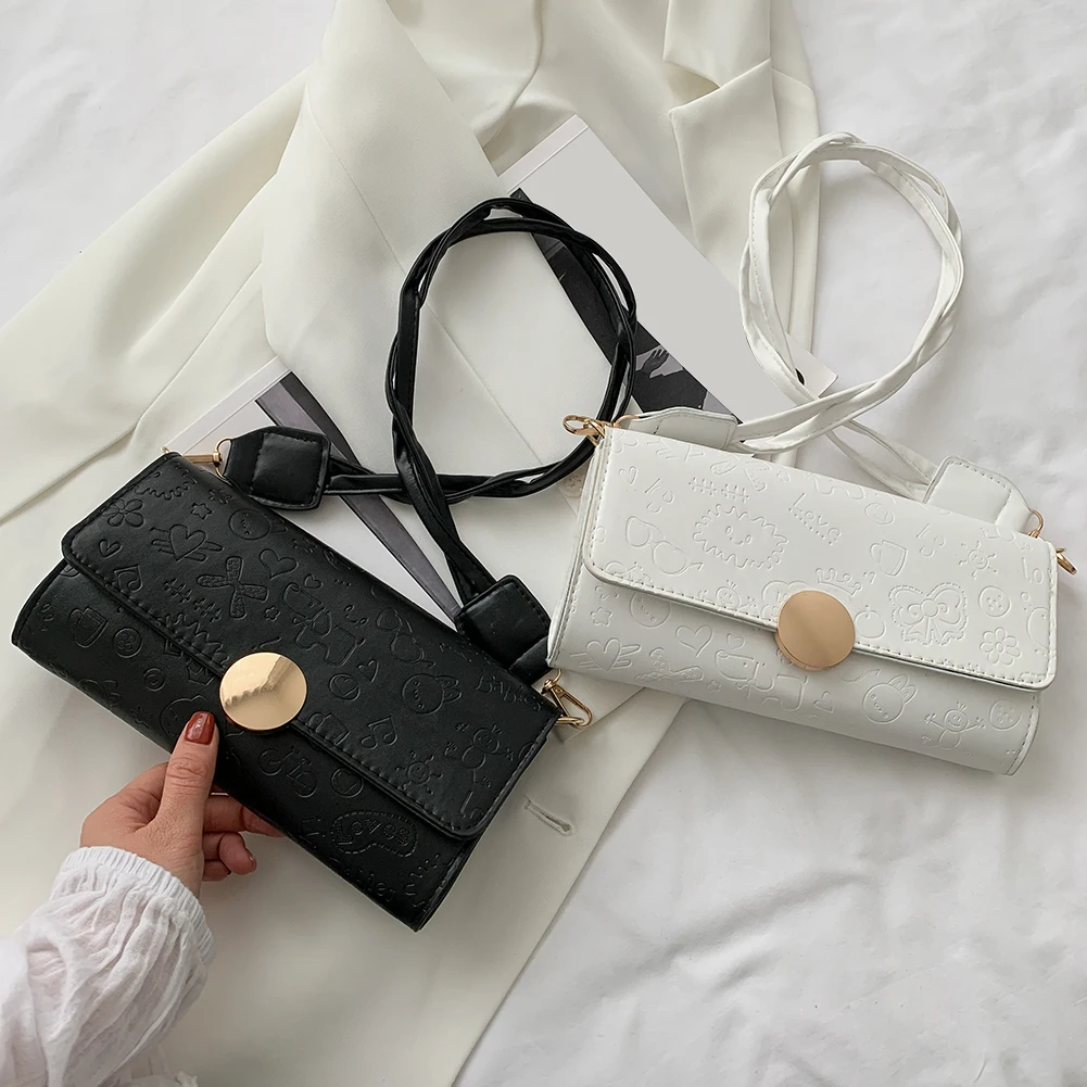 Simple Women Cartoon Pattern Shoulder Bags Small Flap PU Leather Shopping Handbag Plain Female Small Underarm Bag
Simple Women Cartoon Pattern Shoulder Bags Small Flap PU Leather Shopping Handbag Plain Female Small Underarm Bag