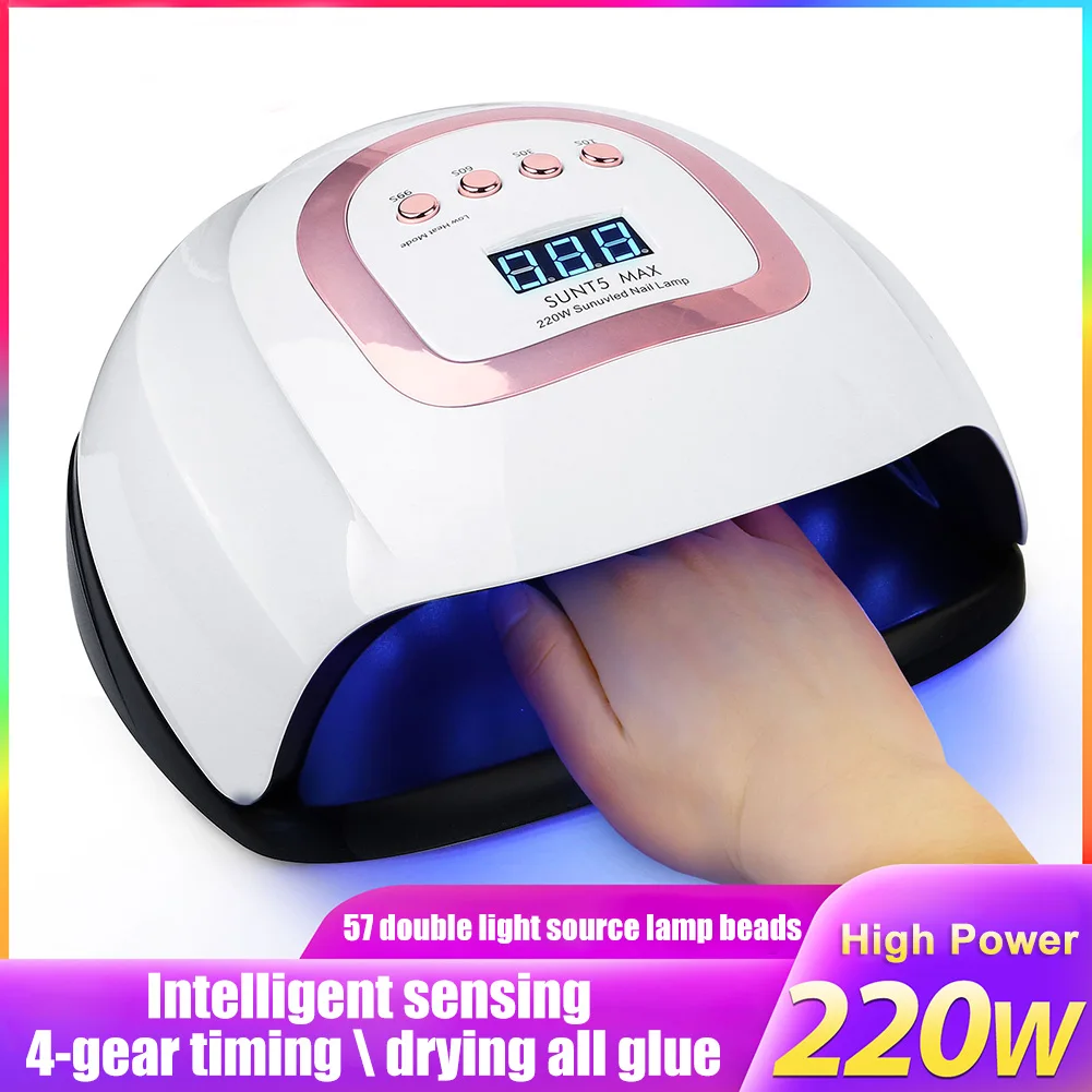 220W Nail Dryer UV/LED Lamp Motion Sensor Nail Lamp For Curing All Gels Fast Drying Nail Lamp Manicure Pedicure Tool
220W Nail Dryer UV/LED Lamp Motion Sensor Nail Lamp For Curing All Gels Fast Drying Nail Lamp Manicure Pedicure Tool