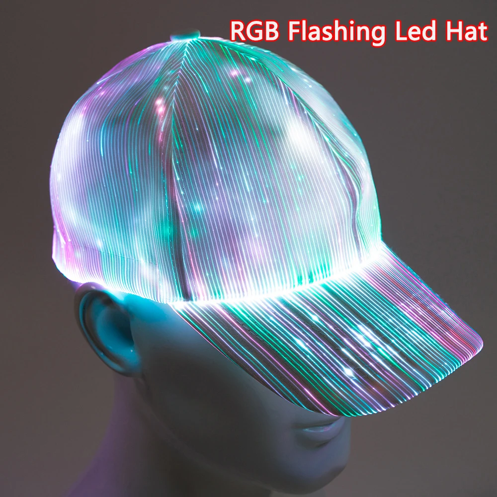 New RGB 7 Color Flashing Led Fiber Optic Hat Night Light Built-in Battery Concert Neon Glowing Hat Fisherman Baseball Cap
New RGB 7 Color Flashing Led Fiber Optic Hat Night Light Built-in Battery Concert Neon Glowing Hat Fisherman Baseball Cap
