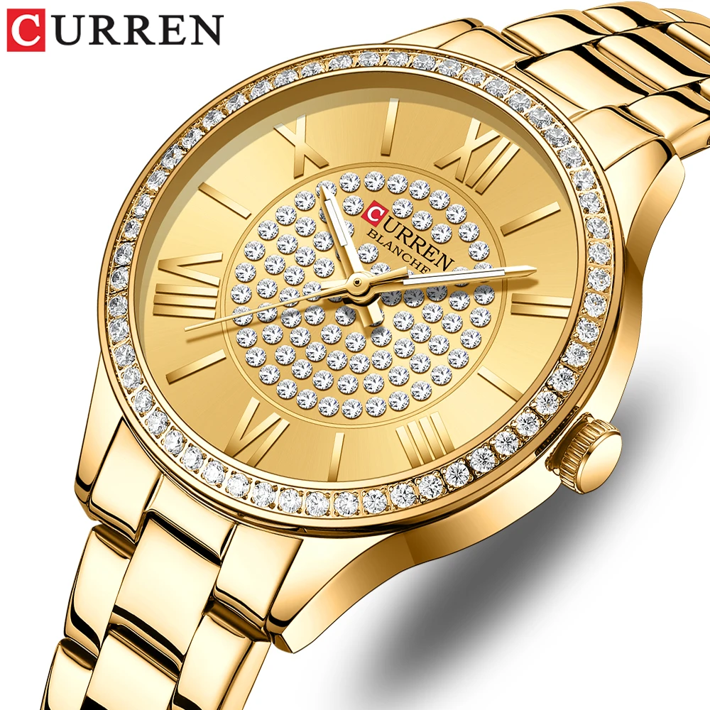 CURREN Fashion Luxuey Quartz Watch Stainless Steel Women's Watches Simple Dial Rhinestones Wristwatch Original Design Clock
CURREN Fashion Luxuey Quartz Watch Stainless Steel Women's Watches Simple Dial Rhinestones Wristwatch Original Design Clock