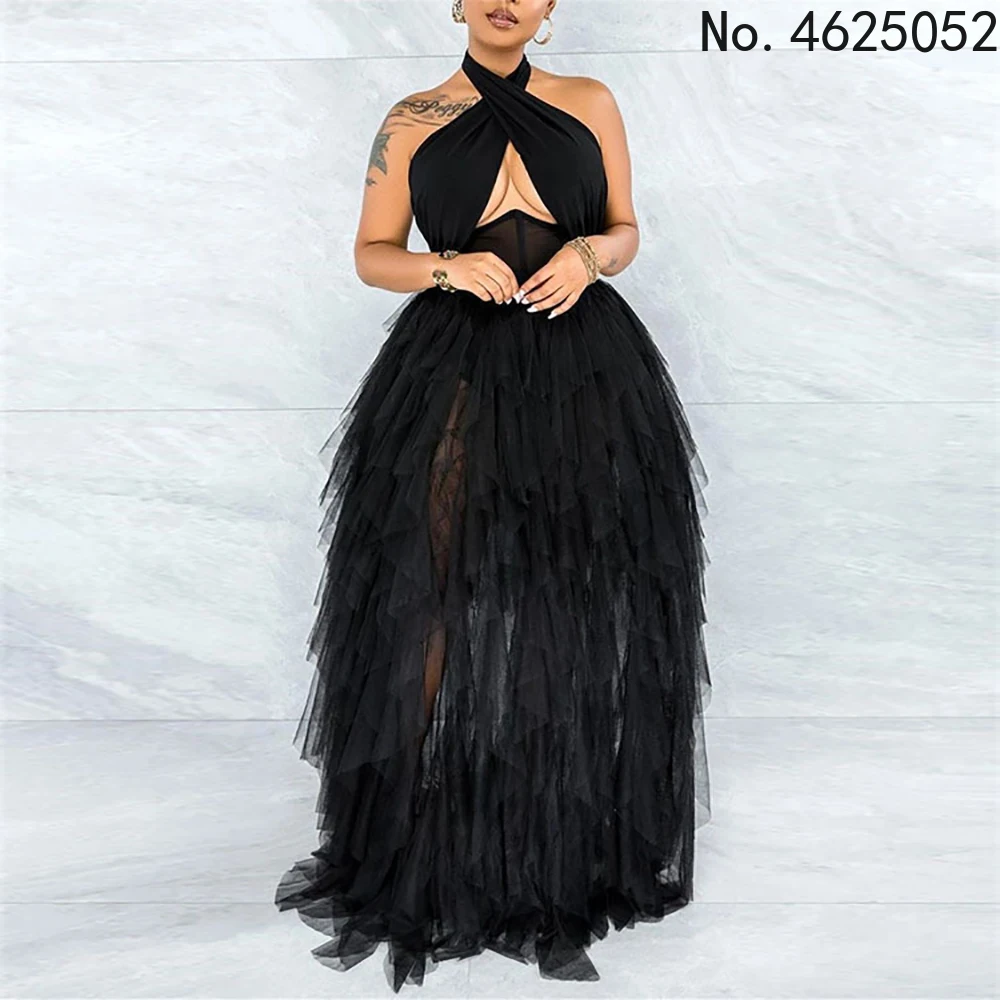 Elegant Casual Dresses 2022 New Arrivals Halter Sleeveless Cascading Ruffles Sexy Dancing Party Mesh Tight Waist Gown Dress
Elegant Casual Dresses 2022 New Arrivals Halter Sleeveless Cascading Ruffles Sexy Dancing Party Mesh Tight Waist Gown Dress