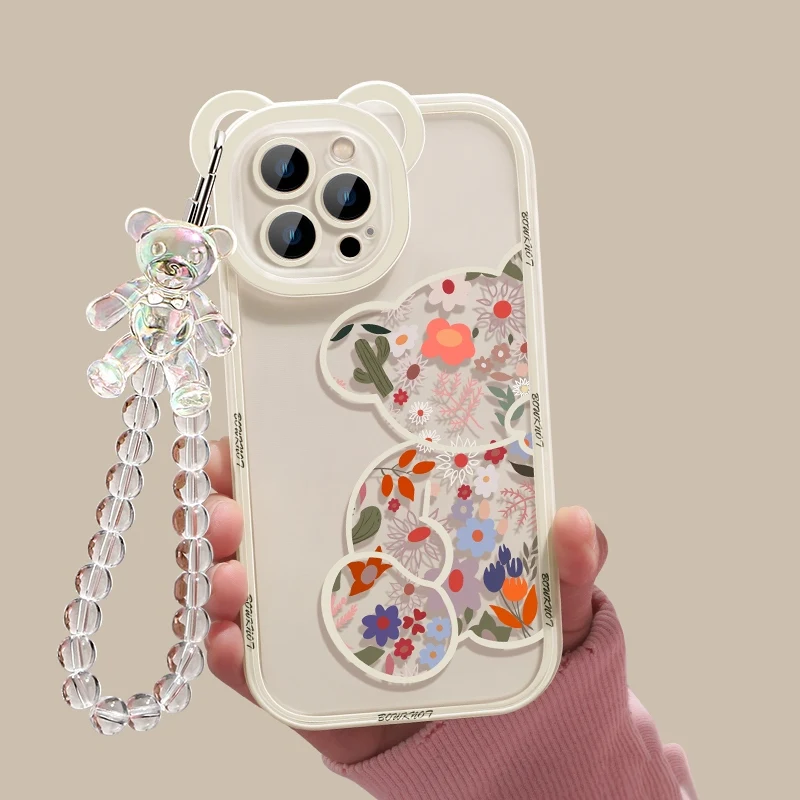 3D Bear Ear Flower Transparent Hang Phone Chain Silicone Case for Iphone 13 11 Pro Max 12 XR X XS Protective Clear Soft Cover
3D Bear Ear Flower Transparent Hang Phone Chain Silicone Case for Iphone 13 11 Pro Max 12 XR X XS Protective Clear Soft Cover