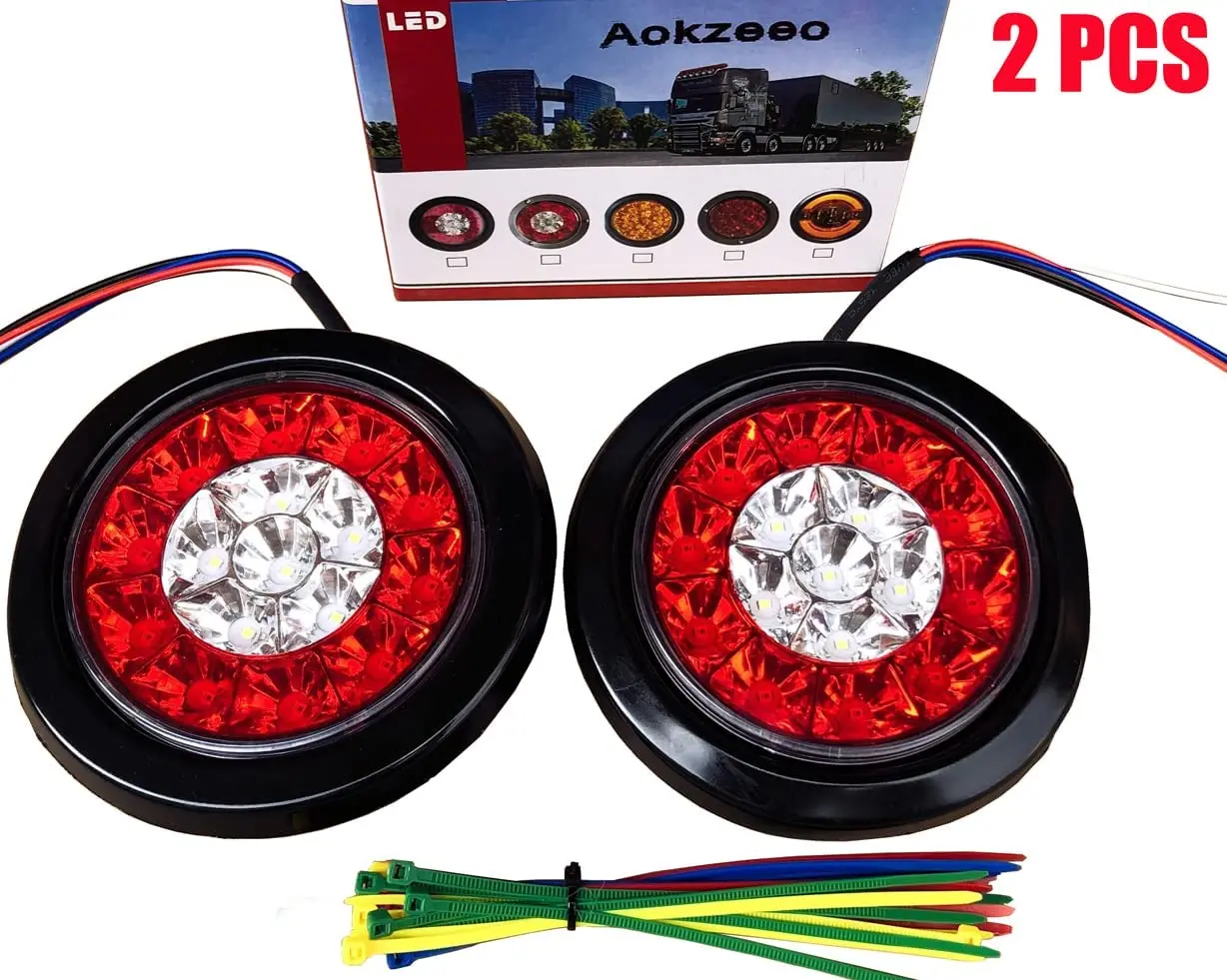 2pcs 4 inch trailer lights round LED tail lights 16 Led round Red Brake/reverse/Running Tail Lights white reverse backup light
2pcs 4 inch trailer lights round LED tail lights 16 Led round Red Brake/reverse/Running Tail Lights white reverse backup light