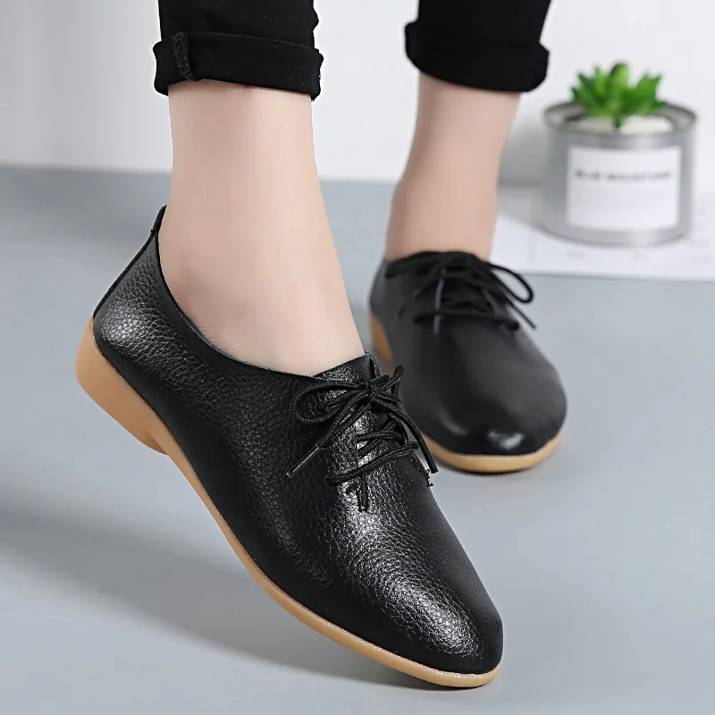 Spring Autumn Woman Shoes Genuine Leather Women's Sneakers Lace-Up Female Flats Pointed Toe Ladies Casual Size Shoe Size 35-44
Spring Autumn Woman Shoes Genuine Leather Women's Sneakers Lace-Up Female Flats Pointed Toe Ladies Casual Size Shoe Size 35-44