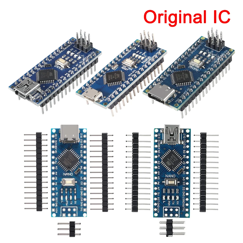 Mini / Type-C / Micro USB Nano 3.0 With the bootloader compatible Nano controller for arduino CH340 USB driver 16Mhz ATMEGA328P
Mini / Type-C / Micro USB Nano 3.0 With the bootloader compatible Nano controller for arduino CH340 USB driver 16Mhz ATMEGA328P