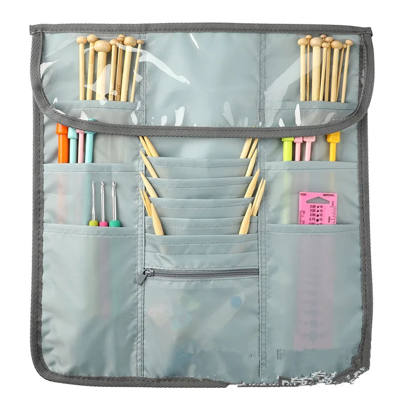 Empty Knitting Needles Storage Bag With Webbing Gray Color Knitting Kit Case DIY Organizer Bag Sewing Tools
Empty Knitting Needles Storage Bag With Webbing Gray Color Knitting Kit Case DIY Organizer Bag Sewing Tools