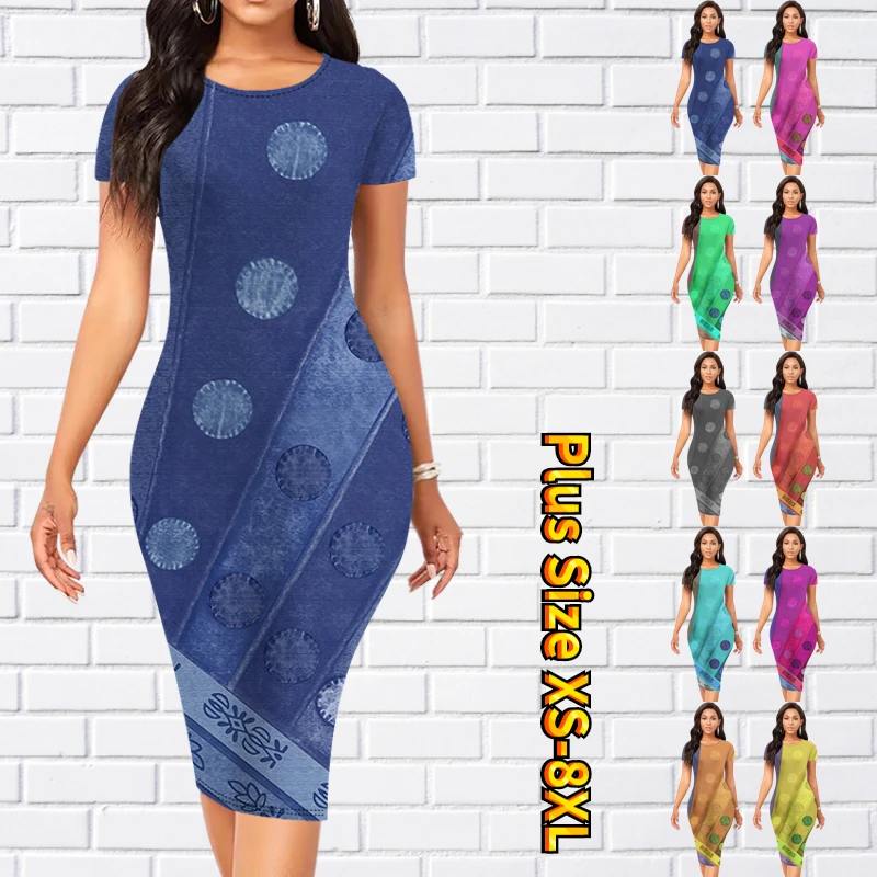 Women 3D Printing Short Sleeve Skirt Summer Elegance Knee-length Skirt Round Collar Dress Fashion Casual Tight Skirt XS-8XL
Women 3D Printing Short Sleeve Skirt Summer Elegance Knee-length Skirt Round Collar Dress Fashion Casual Tight Skirt XS-8XL