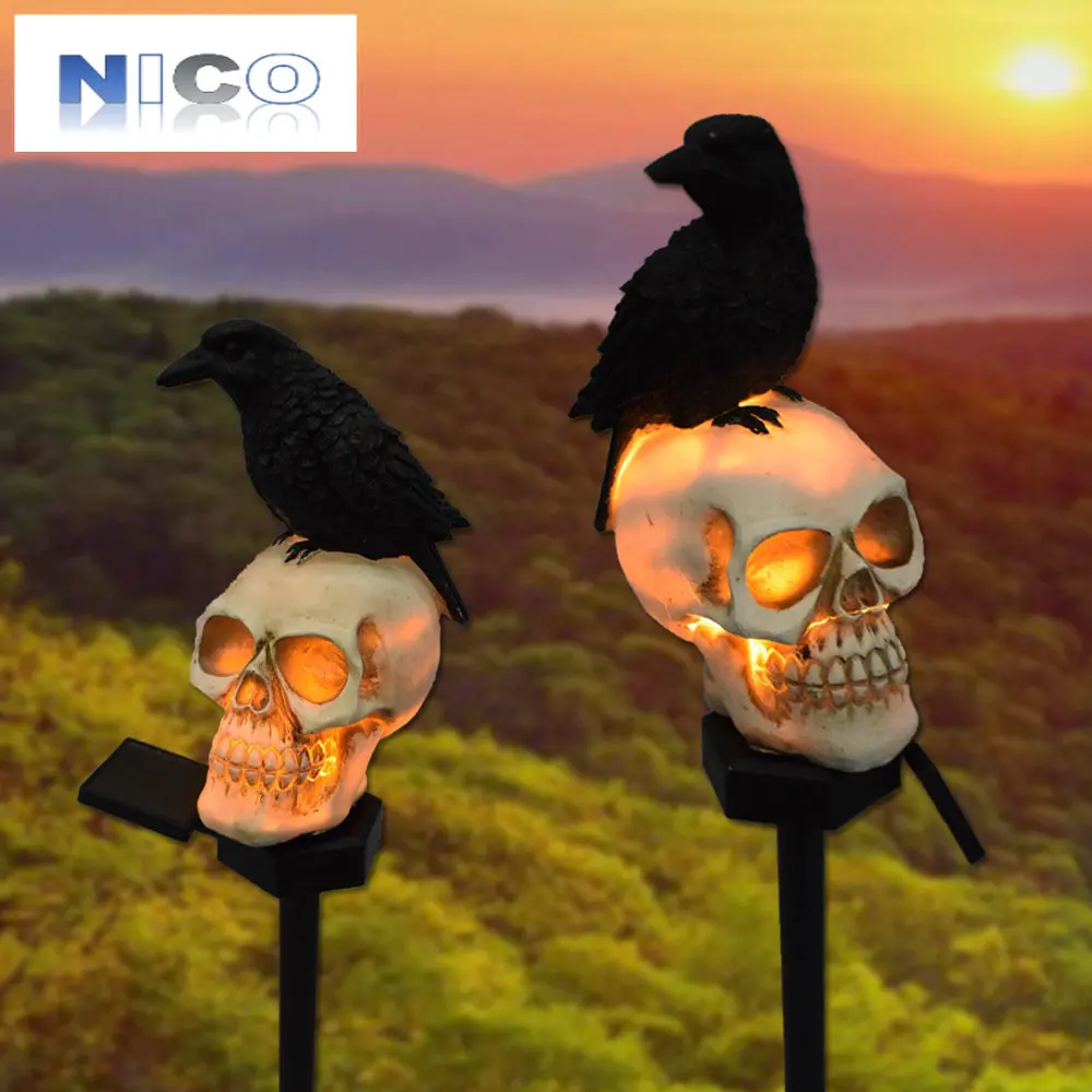 New Halloween Decor Lights Solar Skeleton Hanging Lights Resin Garden Decoration Crow Outdoor Waterproof Landscape Holiday Light 
New Halloween Decor Lights Solar Skeleton Hanging Lights Resin Garden Decoration Crow Outdoor Waterproof Landscape Holiday Light
