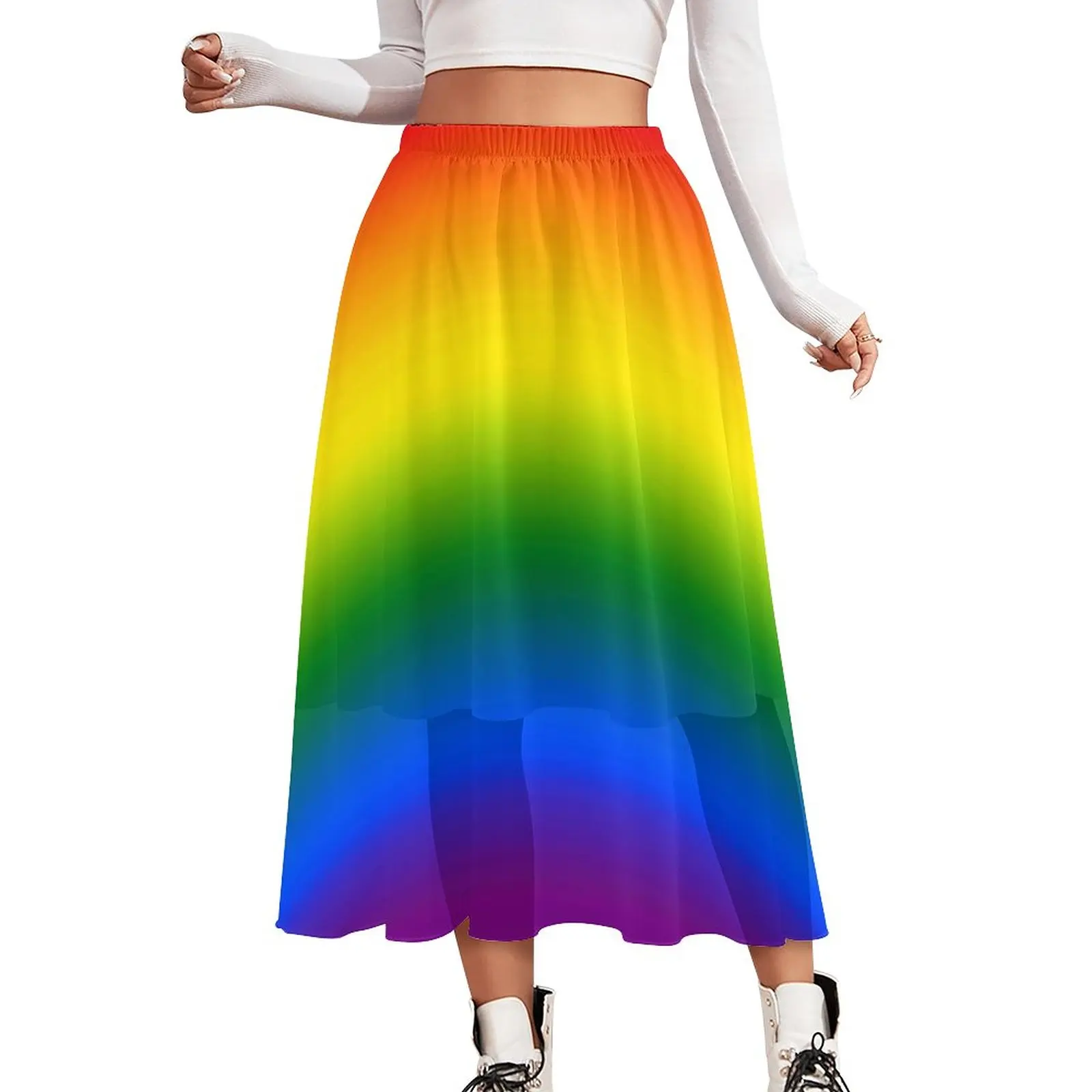 Rainbow Ombre Skirt Pretty Bright Colorful Kawaii Boho Skirts Street Wear A-line Skirt Women Chiffon Printed Oversized Clothes
Rainbow Ombre Skirt Pretty Bright Colorful Kawaii Boho Skirts Street Wear A-line Skirt Women Chiffon Printed Oversized Clothes