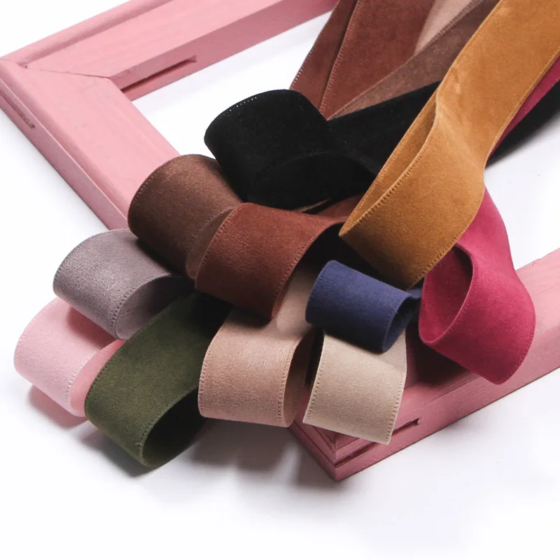 5 Yards/Roll 25 38mm Solid Color Double Face Suede Blank Pressing Velvet Ribbon for DIY Bows for Crafts Clothing Accessories
5 Yards/Roll 25 38mm Solid Color Double Face Suede Blank Pressing Velvet Ribbon for DIY Bows for Crafts Clothing Accessories