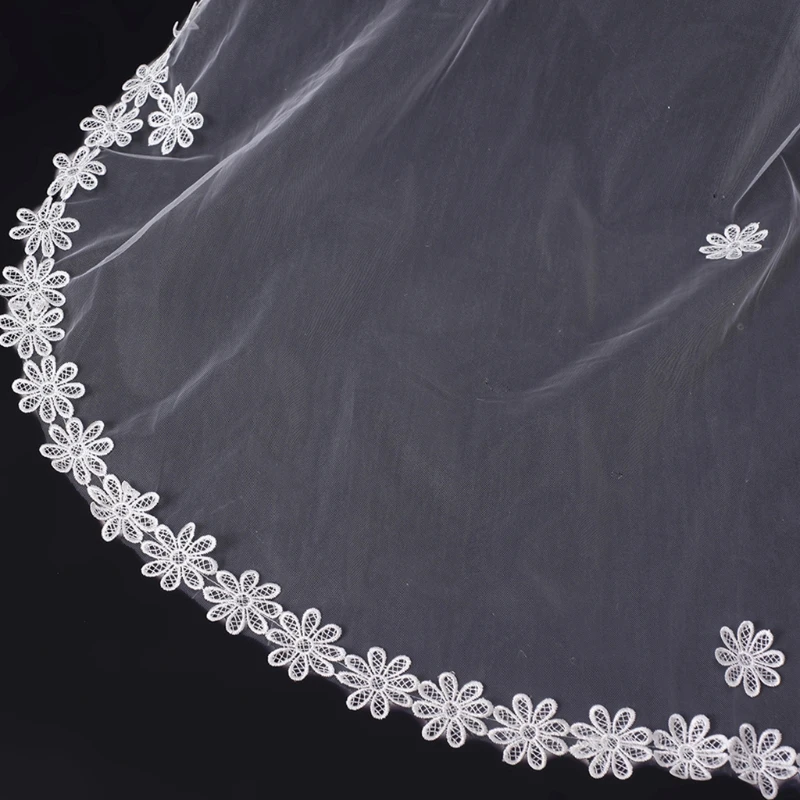 Bridal Veil One-Layer Flower Decoration Rim Illusion Tulle Long Drop Chapel-Veils for Bride Elegant Photo Props
Bridal Veil One-Layer Flower Decoration Rim Illusion Tulle Long Drop Chapel-Veils for Bride Elegant Photo Props