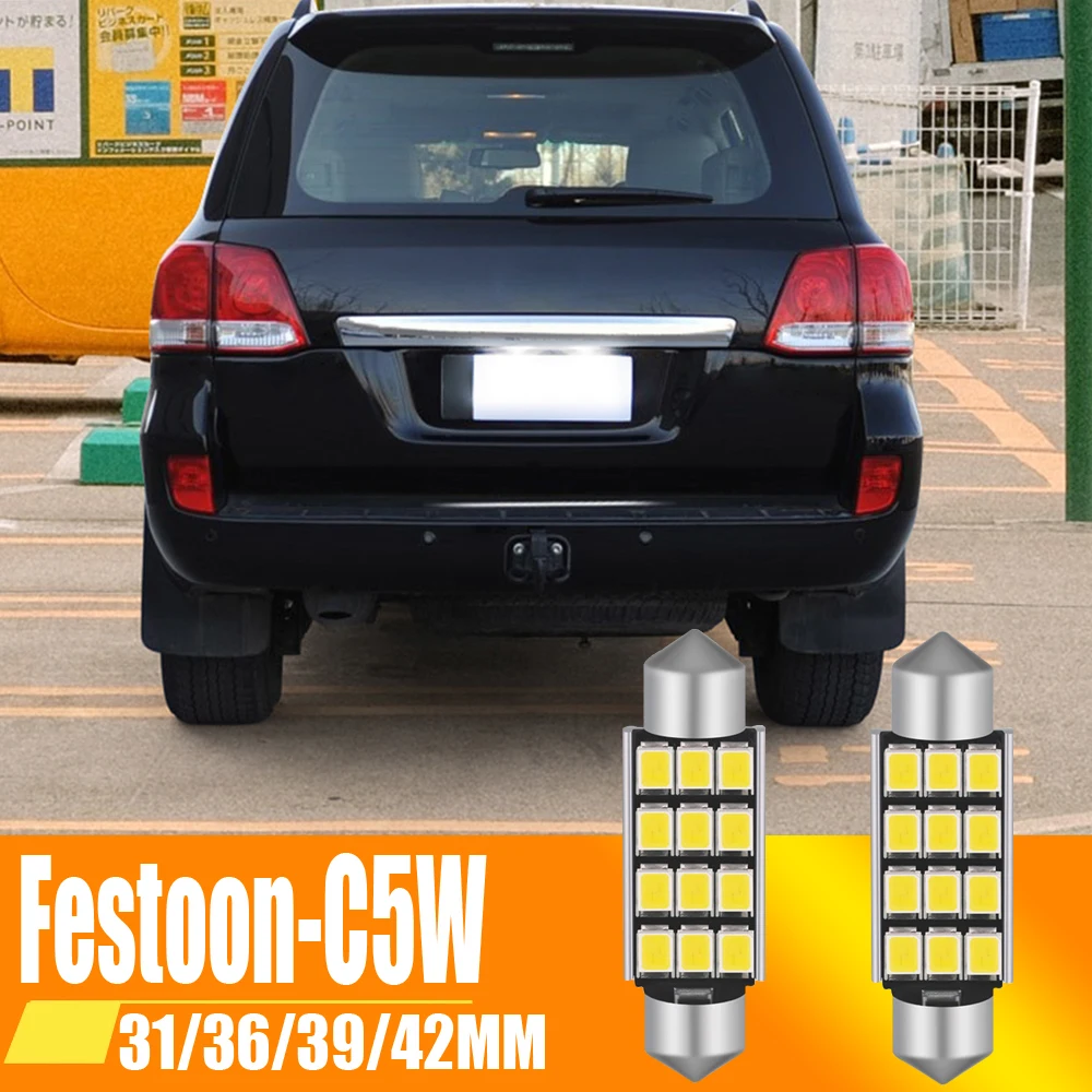 

2x C10W C5W LED Canbus Festoon 31mm 36mm 39mm 42mm for car Bulb Interior Reading Light License Plate Lamp White Free Error 12v
