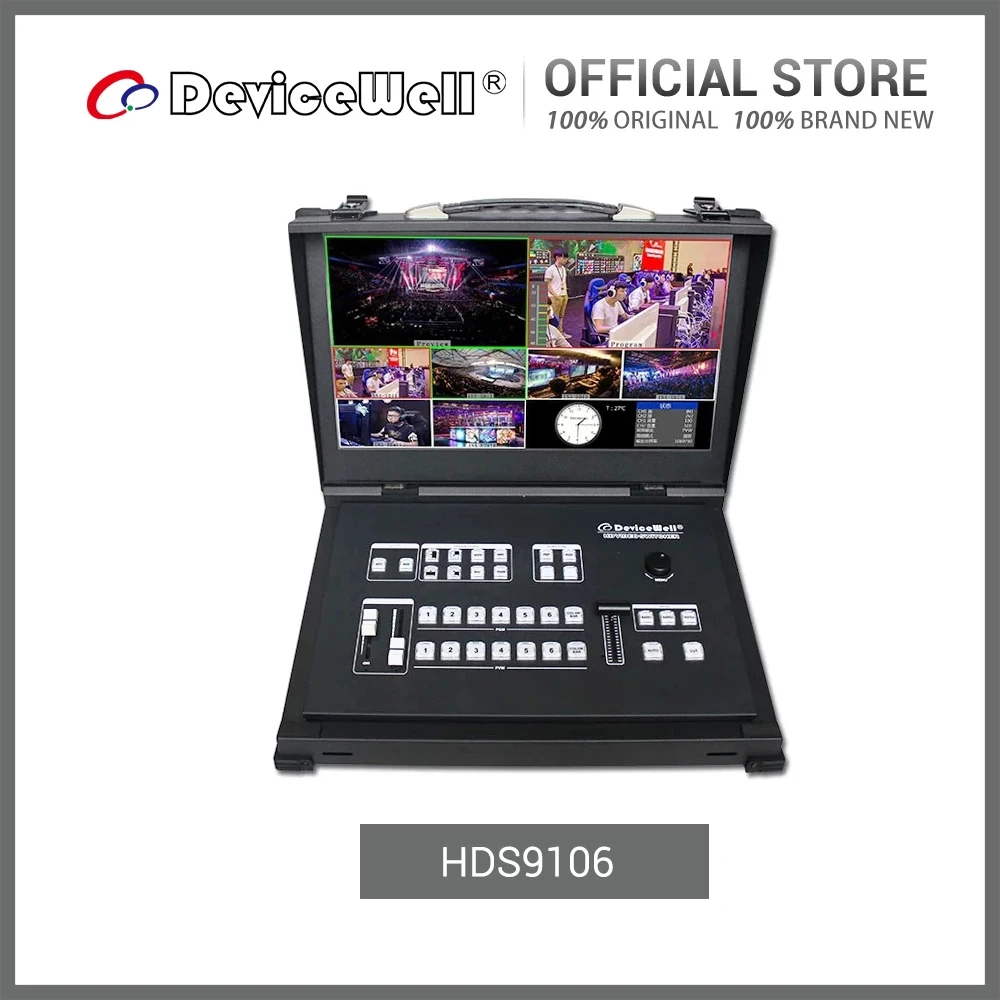DeviceWell HDS9106 6 Channel Guide Switcher SDI HDMI-compatible Portable Media Live Broadcasts Video Switcher With 15.6" Screen
DeviceWell HDS9106 6 Channel Guide Switcher SDI HDMI-compatible Portable Media Live Broadcasts Video Switcher With 15.6" Screen