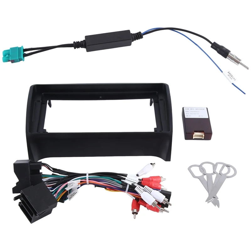 Автомобильная рама для радиоприемника TT MK2 2006-2014 2 Din 9 дюймов, стереопанель, жгут проводов, кабель питания, адаптер, запчасти Canbus