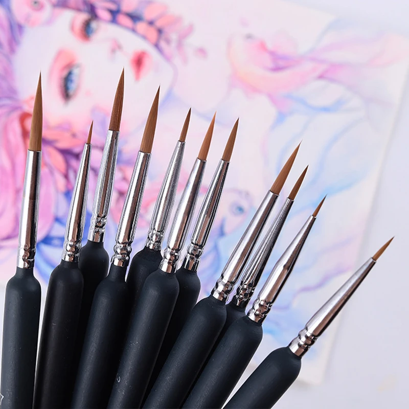 11 PCS Miniature Paint Brushes Set Professional Nylon hook line pen Art Liner drawing for Acrylic Watercolor Painting
11 PCS Miniature Paint Brushes Set Professional Nylon hook line pen Art Liner drawing for Acrylic Watercolor Painting