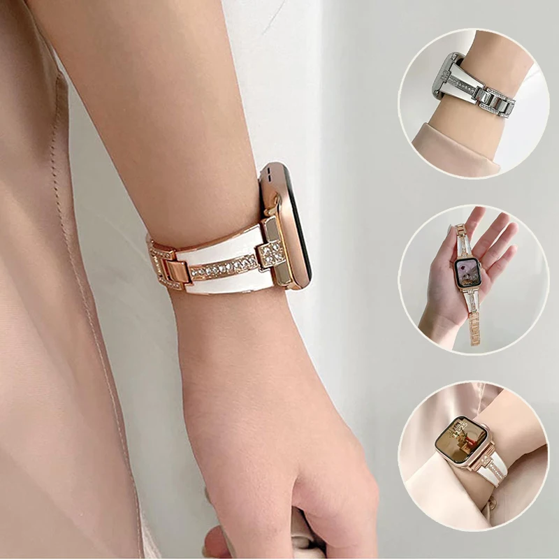 Роскошный Алмазный ремешок для часов для девушек IWatch Se, металлическая петля, ремешок из нержавеющей стали для Apple Watch Series 7 6 5 4 41 45 38 40 42 44 мм
Роскошный Алмазный ремешок для часов для девушек IWatch Se, металлическая петля, ремешок из нержавеющей стали для Apple Watch Series 7 6 5 4 41 45 38 40 42 44 мм