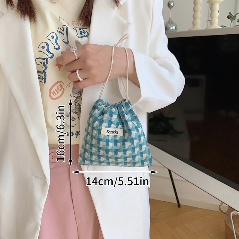 Woman Girl Kids Jewelry Lipstick Cosmetic Plaid Portable Storage Pouch String Bag Cute Small Coin Purse Drawstring Bag Handbags
Woman Girl Kids Jewelry Lipstick Cosmetic Plaid Portable Storage Pouch String Bag Cute Small Coin Purse Drawstring Bag Handbags