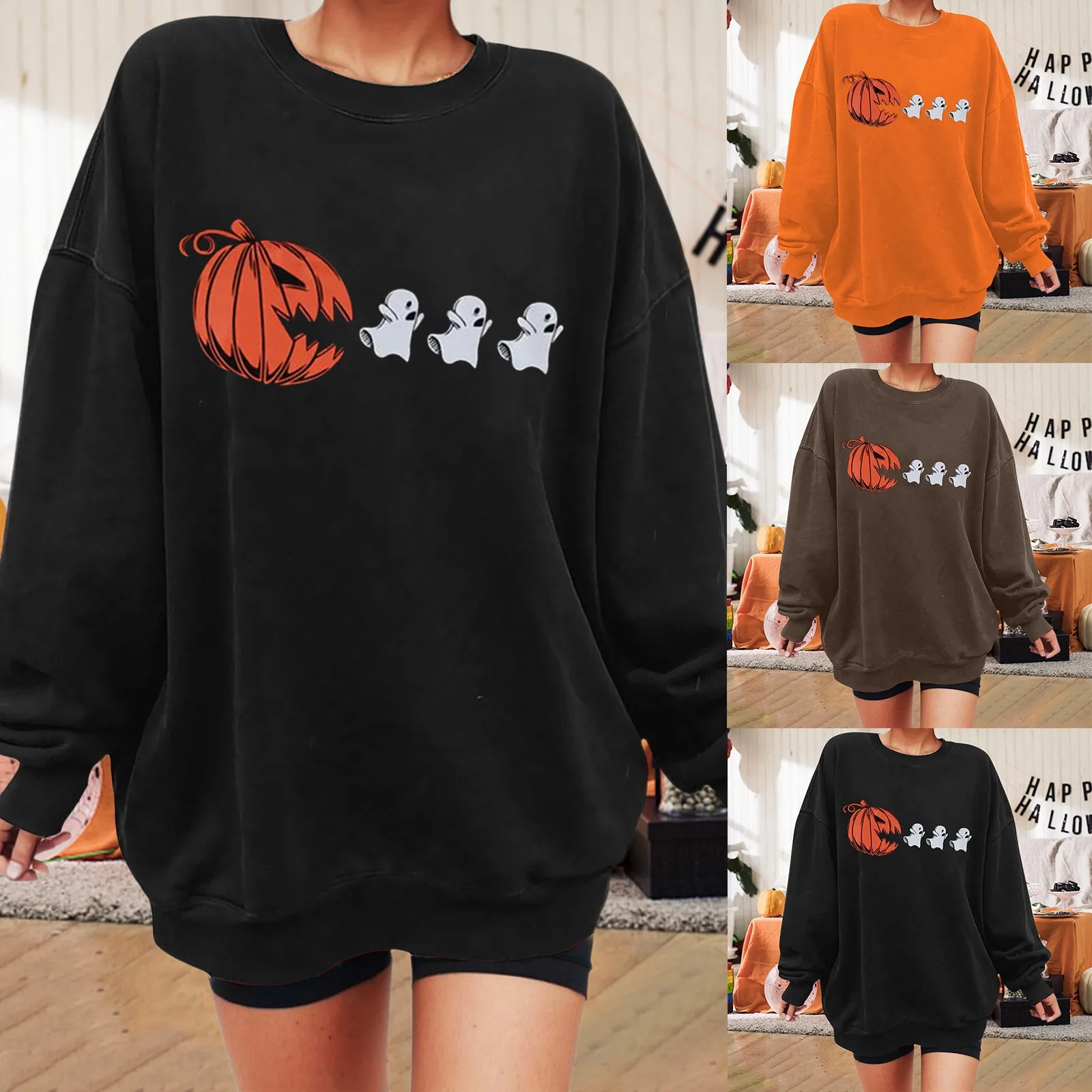 Halloween Graphic Print Brushed Oversized Sweatshirt Crewneck Long Sleeve Shoulder Pullover Hoodie Fitted Pullover Sweater Women
Halloween Graphic Print Brushed Oversized Sweatshirt Crewneck Long Sleeve Shoulder Pullover Hoodie Fitted Pullover Sweater Women