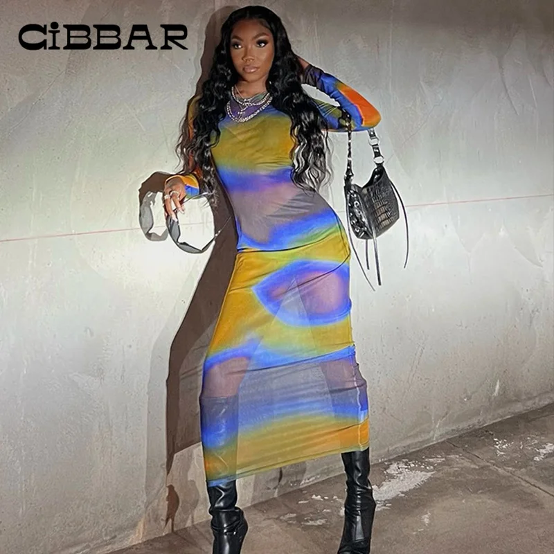 CIBBAR Streetwear See Through Dress Women Tie Dye Sexy Mesh Sheath Maxi Dresses O-neck Long Sleeve Print Aesthetic Outfit Casual
CIBBAR Streetwear See Through Dress Women Tie Dye Sexy Mesh Sheath Maxi Dresses O-neck Long Sleeve Print Aesthetic Outfit Casual