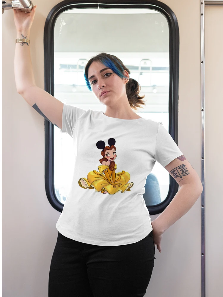Princess Belle Mickey Ear Cute Women T Shirt Edgy Fashion Streetwear Disney Y2k Ladies Tops Urban Casual Youth Female Clothes 
Princess Belle Mickey Ear Cute Women T Shirt Edgy Fashion Streetwear Disney Y2k Ladies Tops Urban Casual Youth Female Clothes