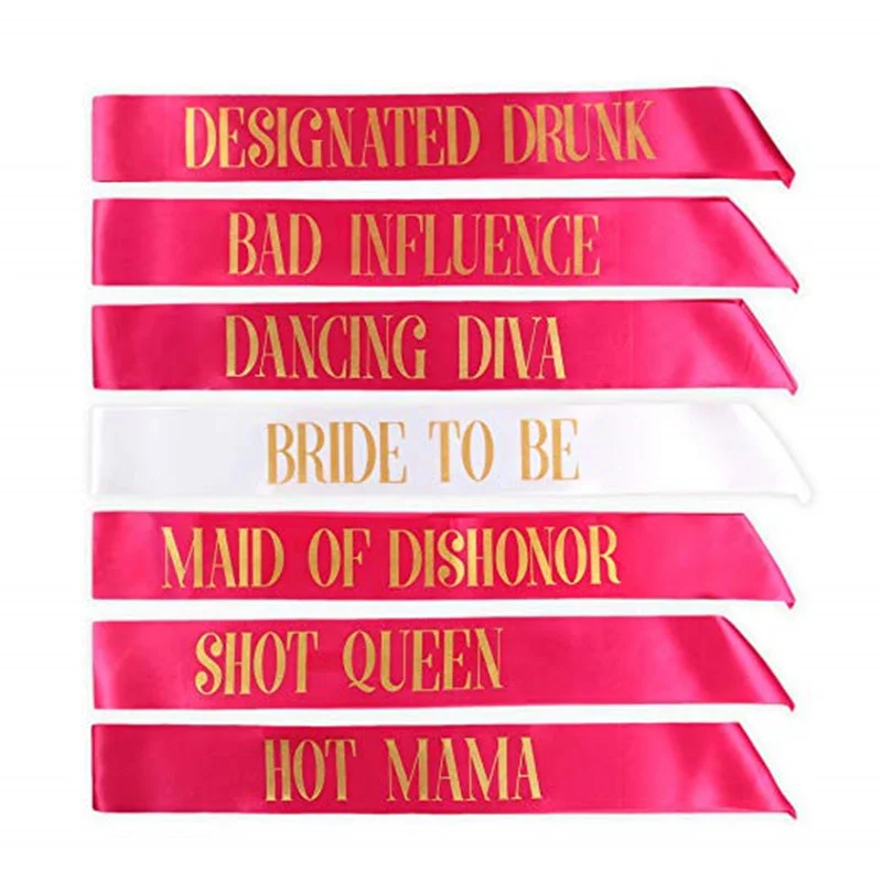 Combination 7pcs Bride To Be Sash Bride Tribe Satin Ribbon Decoration Bride Party Bridal Shower Team Bride Wedding Decoration
Combination 7pcs Bride To Be Sash Bride Tribe Satin Ribbon Decoration Bride Party Bridal Shower Team Bride Wedding Decoration