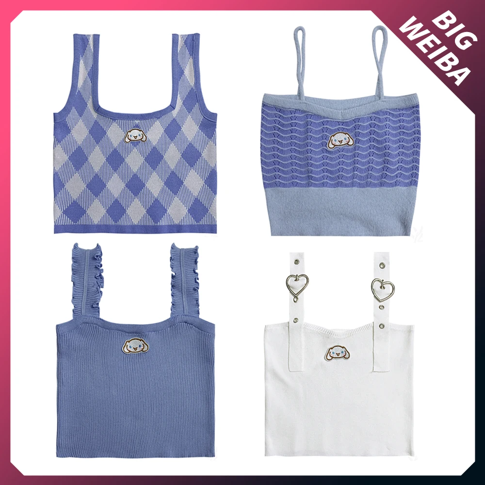 Cartoon Cinnamoroll Crop Top Underwear Plaid Pajamas Cool Refreshing Sexy Knitted Tanks Vest Beach Summer Camisole Gift
Cartoon Cinnamoroll Crop Top Underwear Plaid Pajamas Cool Refreshing Sexy Knitted Tanks Vest Beach Summer Camisole Gift
