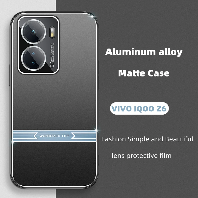 

For VIVO IQOO Z6 5G Case For IQOO Neo 7 6 Y77 E Y76 Y53S VIVO X80 X70 X60 Pro Cover Aluminum Case Metal Lens Protector Funda