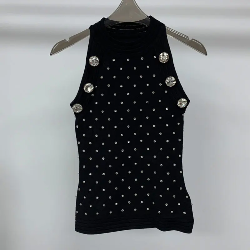 Cosmicchic Vintage New Knitted Black Vest Fashion Runway Round Neck Sleeveless Beads Top Sexy Elegant Women High Quality Clothes
Cosmicchic Vintage New Knitted Black Vest Fashion Runway Round Neck Sleeveless Beads Top Sexy Elegant Women High Quality Clothes