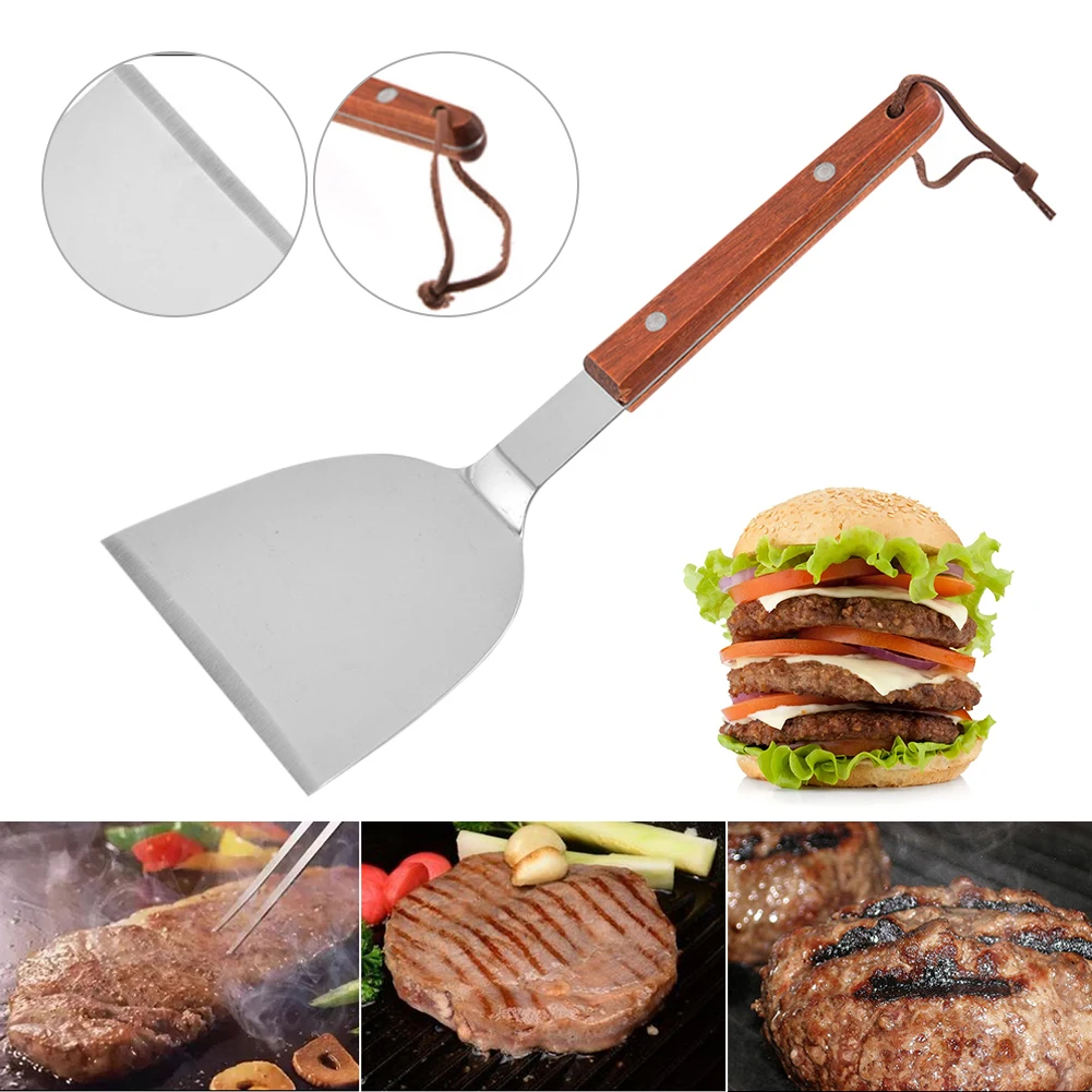 Stainless Steel Fish Spatula Tuner Wood Handle BBQ Grill Turner Kitchen Spatula for Fish Steak Pancake Egg Burger Teppanyaki
Stainless Steel Fish Spatula Tuner Wood Handle BBQ Grill Turner Kitchen Spatula for Fish Steak Pancake Egg Burger Teppanyaki