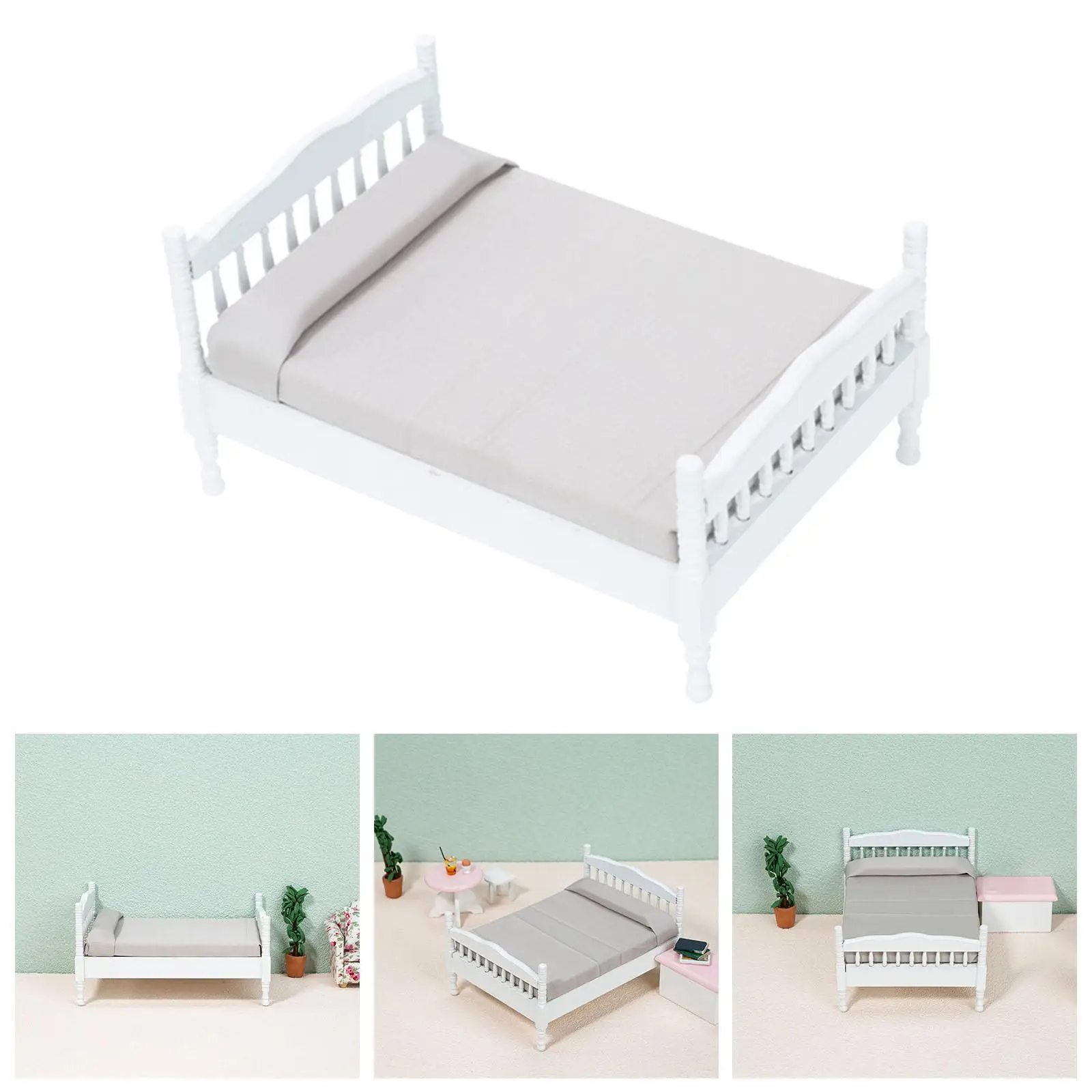 1/12 Miniature Dollhouse Bed Bedroom Furniture Pretend Play Toy Model Toys Wooden Double Bed for Girls Kids Doll House Lover
1/12 Miniature Dollhouse Bed Bedroom Furniture Pretend Play Toy Model Toys Wooden Double Bed for Girls Kids Doll House Lover