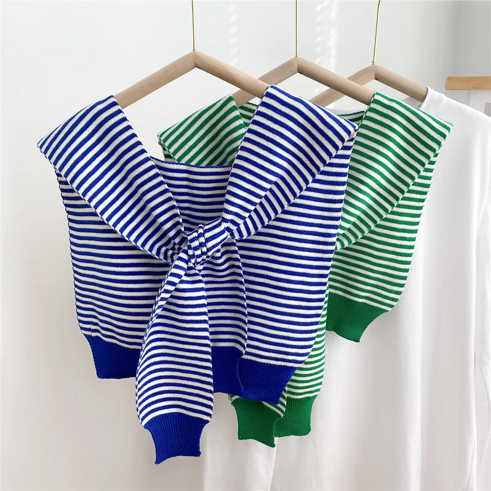 Summer Striped Shawl Women's Shirt Detachable Collars Blouse Tops Removable Shoulder Wraps Girls Fake Collar Decor
Summer Striped Shawl Women's Shirt Detachable Collars Blouse Tops Removable Shoulder Wraps Girls Fake Collar Decor