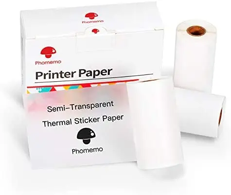 

Полупрозрачная термонаклейка Phomemo, 3 рулона, самоклеящаяся бумага для Phomemo M02/M02 Pro/M02S портативный принтер 50 мм x 2,5 м