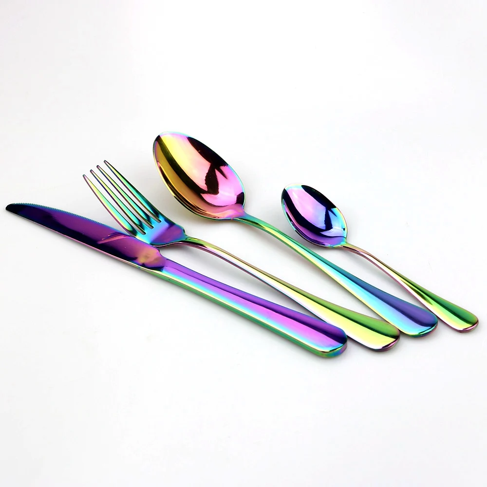 1 pcs Creative Stainless Steel Colorful Cutlery Set 1pc Rainbow Dinner Set Fork Knife Travel Dinnerware For Wedding And Hotel
1 pcs Creative Stainless Steel Colorful Cutlery Set 1pc Rainbow Dinner Set Fork Knife Travel Dinnerware For Wedding And Hotel