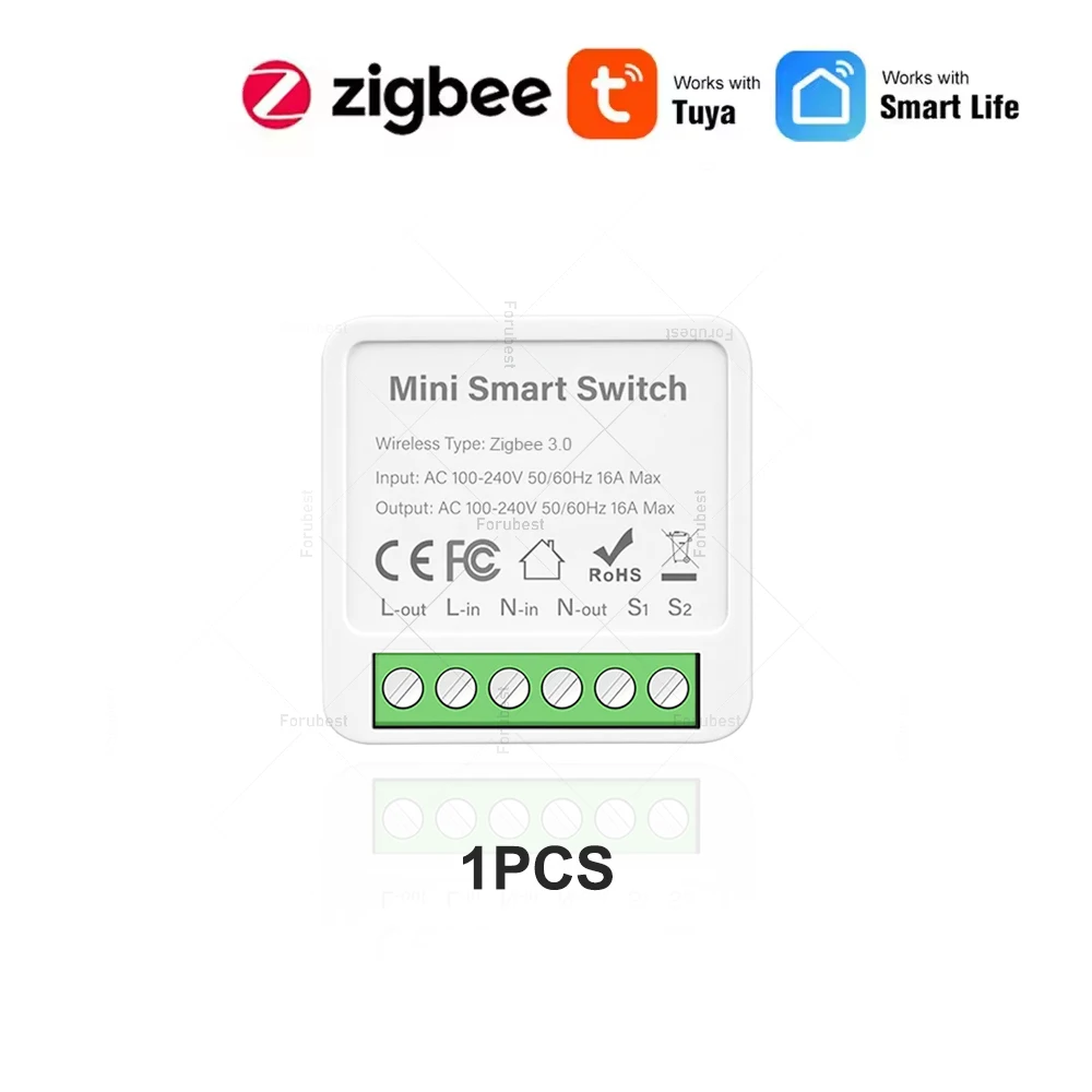 Мини-умный выключатель Forubest Zigbee 16A
Мини-умный выключатель Forubest Zigbee 16A