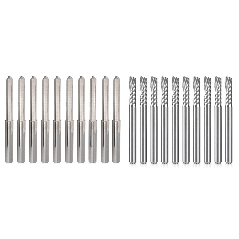 10PCS 3.175Mm Shank Dia. Double Edged Bit With 10 Pack CNC Router Bits 1/8Inch Shank Spiral Upcut Router Bit
10PCS 3.175Mm Shank Dia. Double Edged Bit With 10 Pack CNC Router Bits 1/8Inch Shank Spiral Upcut Router Bit