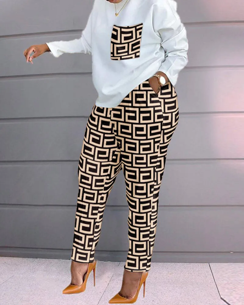 2021 Tracksuits Women Elegant Two-Pieces Suit Sets Female Stylish Plus Size Greek Fret Print Coat & Pant Zip Mujer Joggers Femme
2021 Tracksuits Women Elegant Two-Pieces Suit Sets Female Stylish Plus Size Greek Fret Print Coat & Pant Zip Mujer Joggers Femme