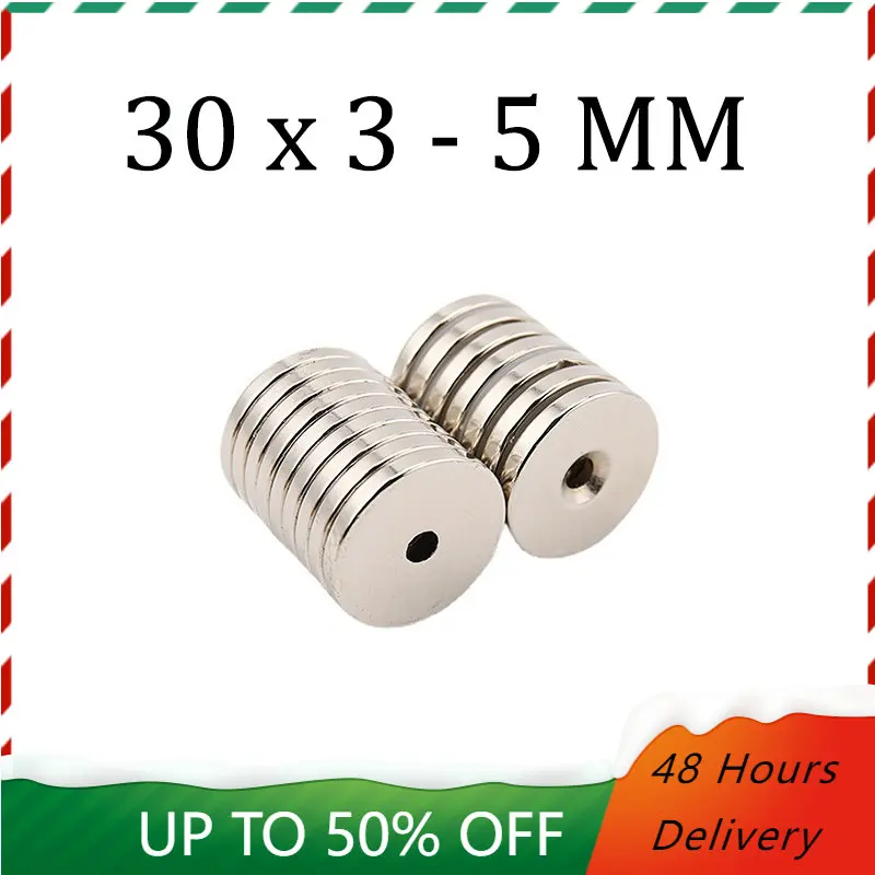 1/3/5 Pcs N52 Round Neodymium Magnets 30x3-5mm Countersunk Hole Fridge Magnets Rare Earth Magnets Permanent Magnetic imanes Disc
1/3/5 Pcs N52 Round Neodymium Magnets 30x3-5mm Countersunk Hole Fridge Magnets Rare Earth Magnets Permanent Magnetic imanes Disc