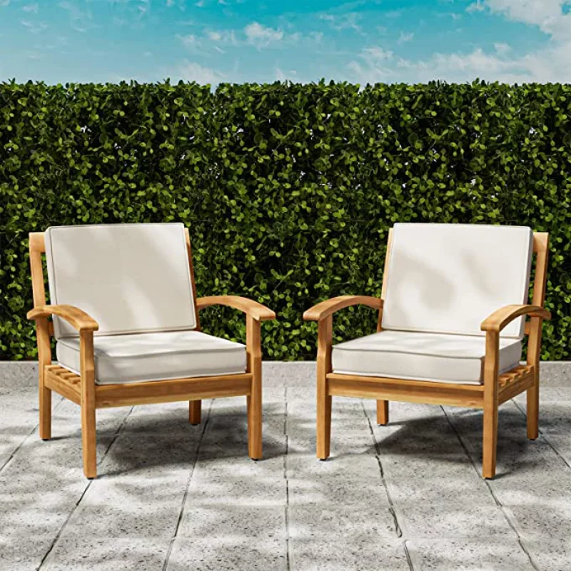Outdoor Wood Club Chairs Set of 2, 500lbs Teak Finish Furniture Sets with Thick Cushion, Great Renovation Ideas
Outdoor Wood Club Chairs Set of 2, 500lbs Teak Finish Furniture Sets with Thick Cushion, Great Renovation Ideas