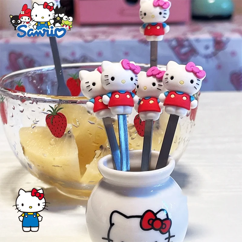 Hello Kitty Sanrio 6Pcs Fruit Fork Kawaii Anime Cartoon Cute Stainless Steel Fork with Storage Jar Fruit Stick Toys Girls Gifts
Hello Kitty Sanrio 6Pcs Fruit Fork Kawaii Anime Cartoon Cute Stainless Steel Fork with Storage Jar Fruit Stick Toys Girls Gifts