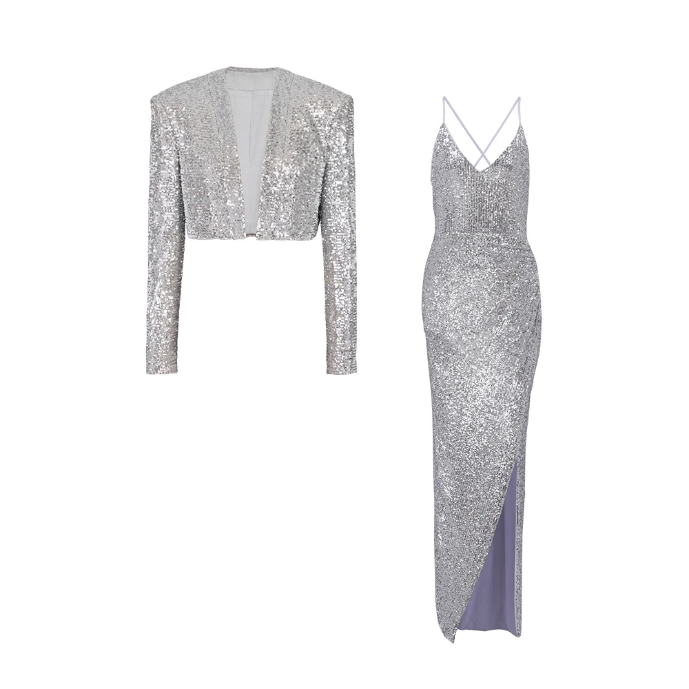 MS Long Sequinned Dress Jacket Women #wfms6366
MS Long Sequinned Dress Jacket Women #wfms6366