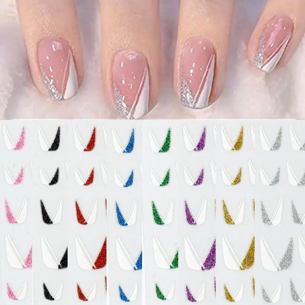 Nail Line Sticker Exquisite Glitter Nails Sparkly Oblique Strip Decals Easily Stick DIY Nail Line Sliders
Nail Line Sticker Exquisite Glitter Nails Sparkly Oblique Strip Decals Easily Stick DIY Nail Line Sliders