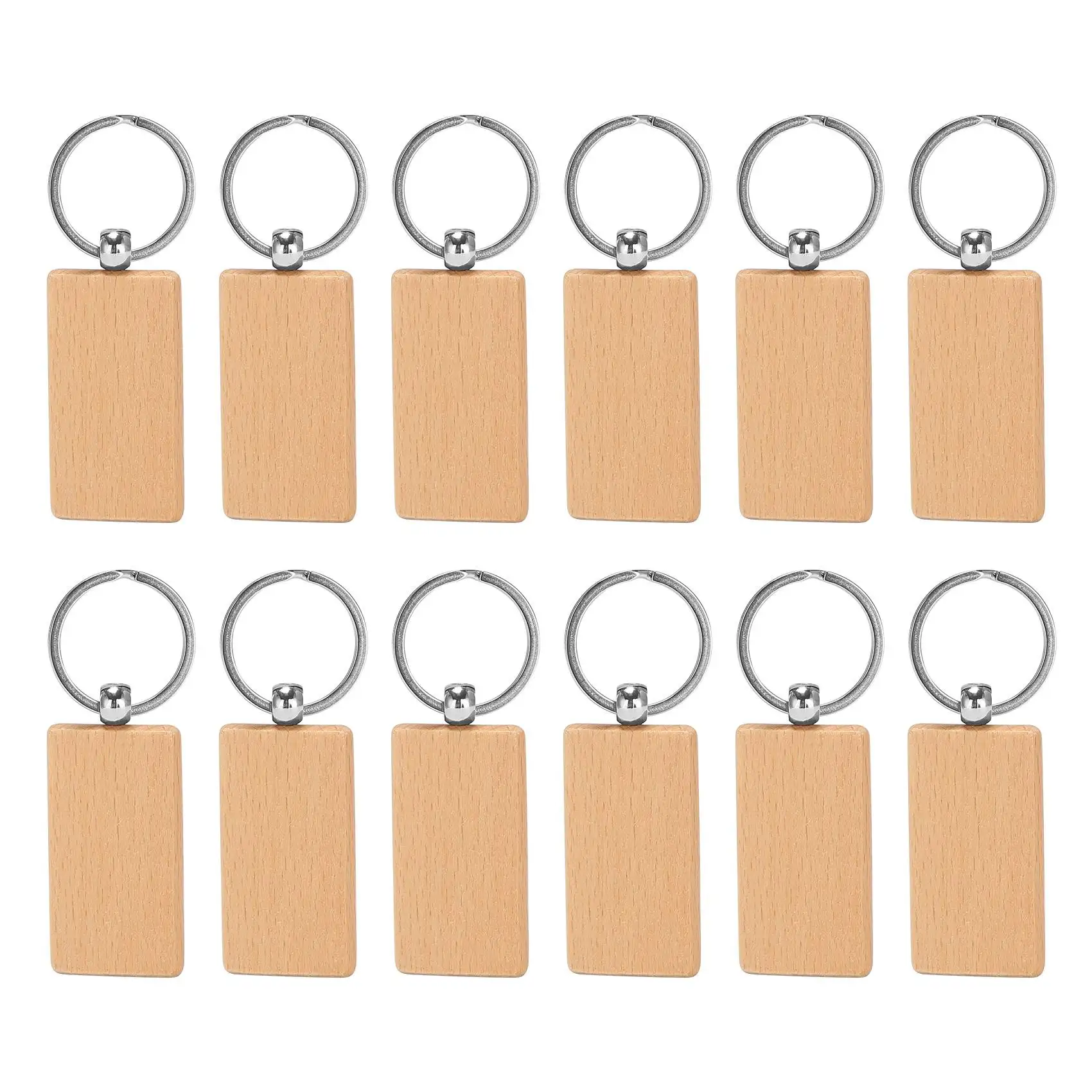 12 Pcs Blank Wooden Key Chain Rectangle Key Chain Tags Wood Keychains Key Ring for DIY Craft
12 Pcs Blank Wooden Key Chain Rectangle Key Chain Tags Wood Keychains Key Ring for DIY Craft
